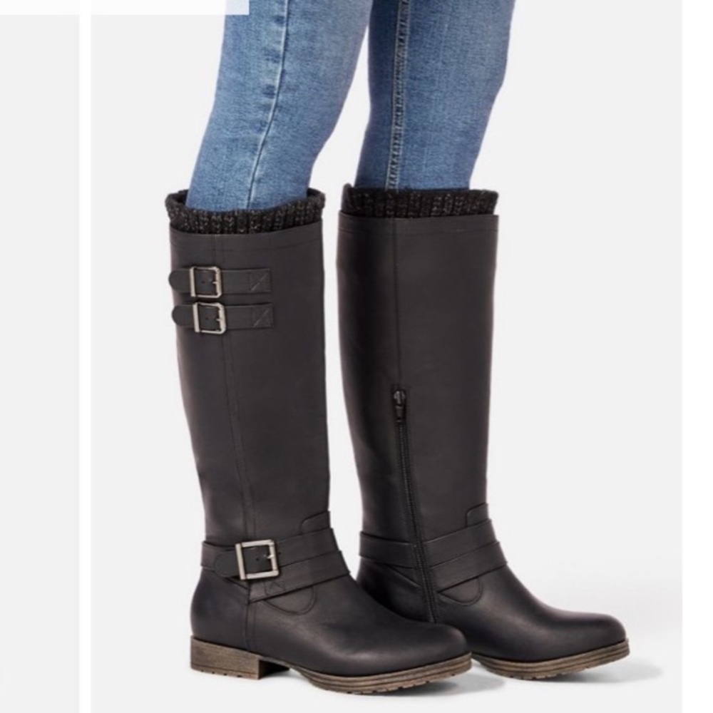 JustFab size 8 Black Rubie Sweater Cuff Boots
